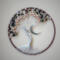 tree of life with earthy vibes showing off crescent moon charm and various fluorite and wood beads